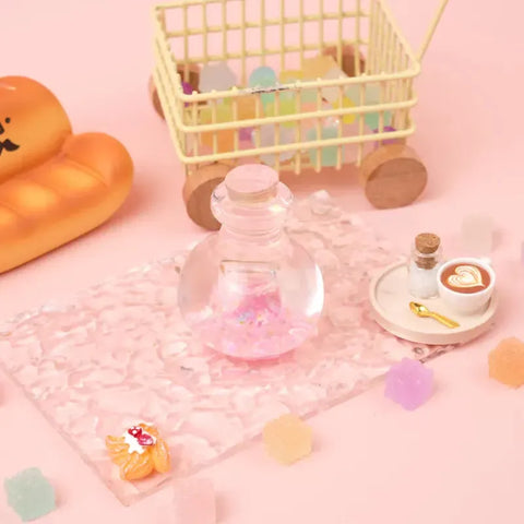 Pawtoto 오로라 클리어 위싱 보틀 스퀴시 토이 수제 푸드 그레이드 실리콘 크리미 클레이 필 소프트 퀵 리바운드
