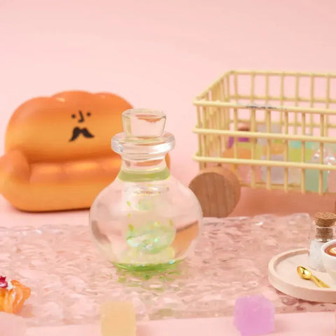 Pawtoto 오로라 클리어 위싱 보틀 스퀴시 토이 수제 푸드 그레이드 실리콘 크리미 클레이 필 소프트 퀵 리바운드