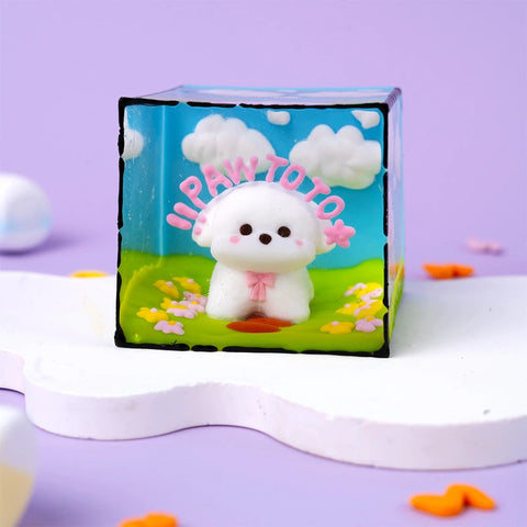 Pawtoto 야광 빙산 스퀴시 장난감 수제 식품 등급 실리콘 크리미 클레이 느낌 부드럽고 빠른 반동