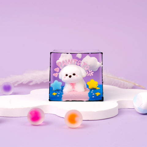 Pawtoto 야광 빙산 스퀴시 장난감 수제 식품 등급 실리콘 크리미 클레이 느낌 부드럽고 빠른 반동